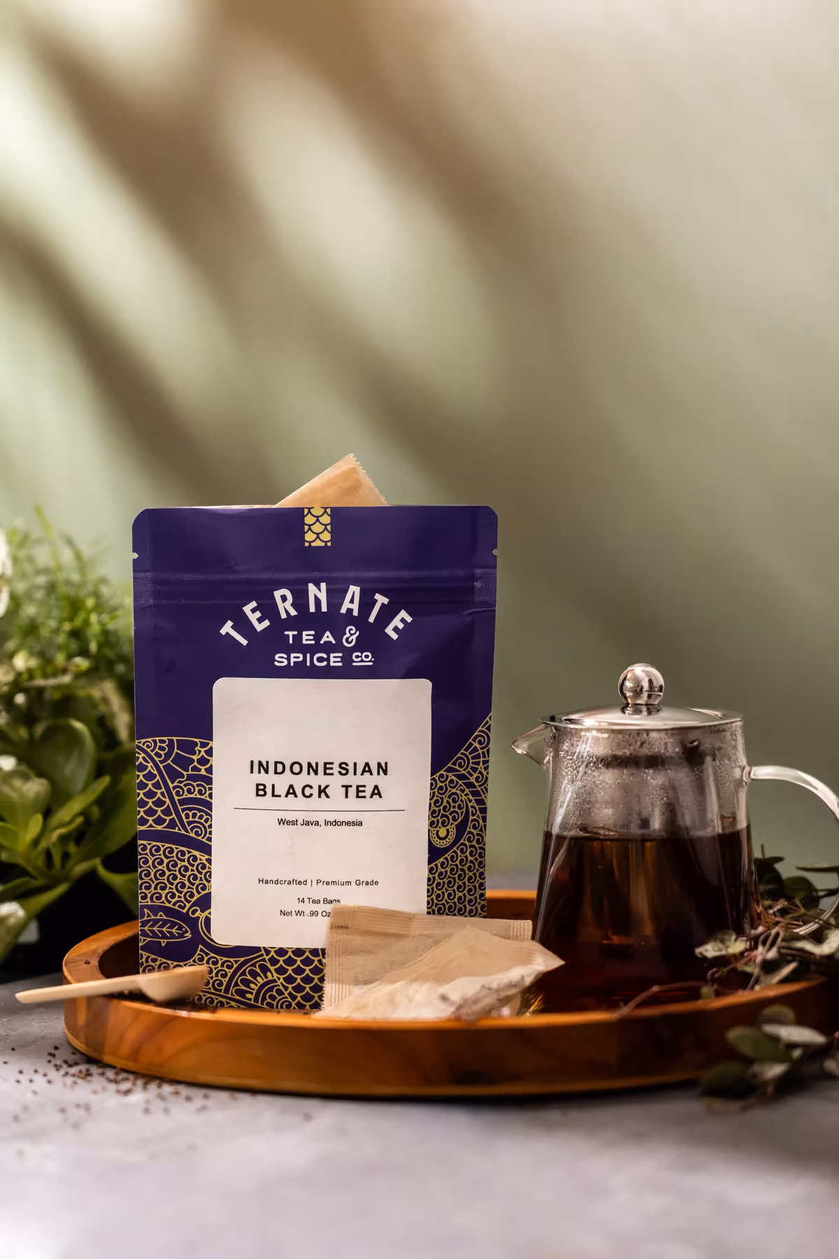 Pure Indonesian Black Tea packaging showcasing the single-origin premium black tea leaves with their naturally robust and malty character.